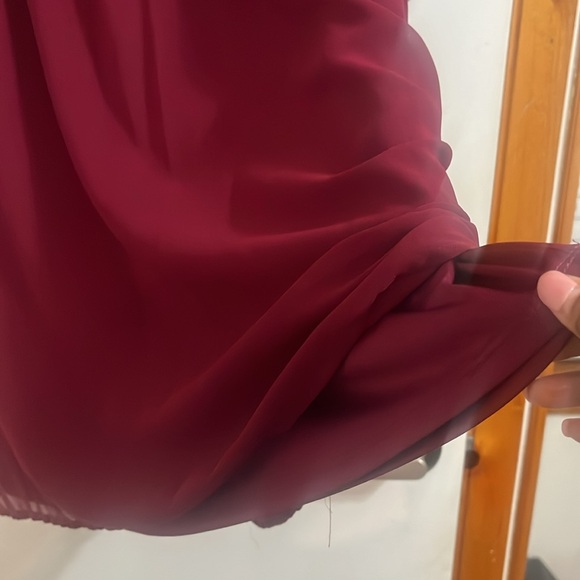 Luxology Women lace and Sheer Burgundy Lined Three Quarter Sleeves Dress size 14 - Picture 6 of 14